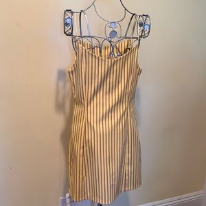 Storets striped yellow mini dress